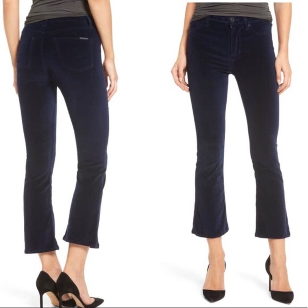 Hudson Jeans Brix Crop Black velvet pants new 25